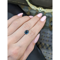 1.25 Ct. Greenish Blue Sapphire from Madagascar Life Style