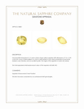 2.12 Ct. Yellow Sapphire from Ceylon (Sri Lanka) Appraisal