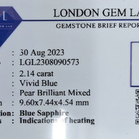 2.14 Ct. Blue Sapphire from Ceylon (Sri Lanka) Scan Report