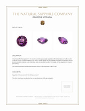 1.12 Ct. Purple Sapphire from Ceylon (Sri Lanka) Appraisal