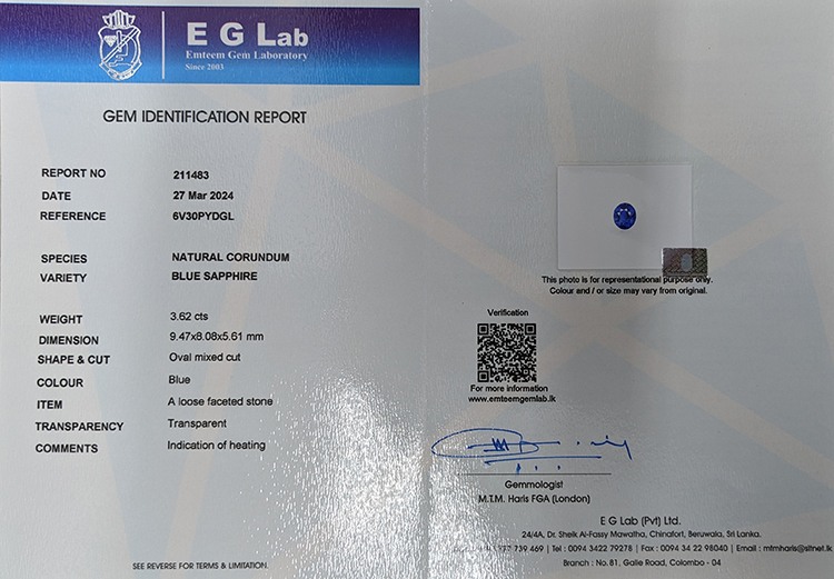 3.62 Ct. Color Change Sapphire from Ceylon (Sri Lanka)