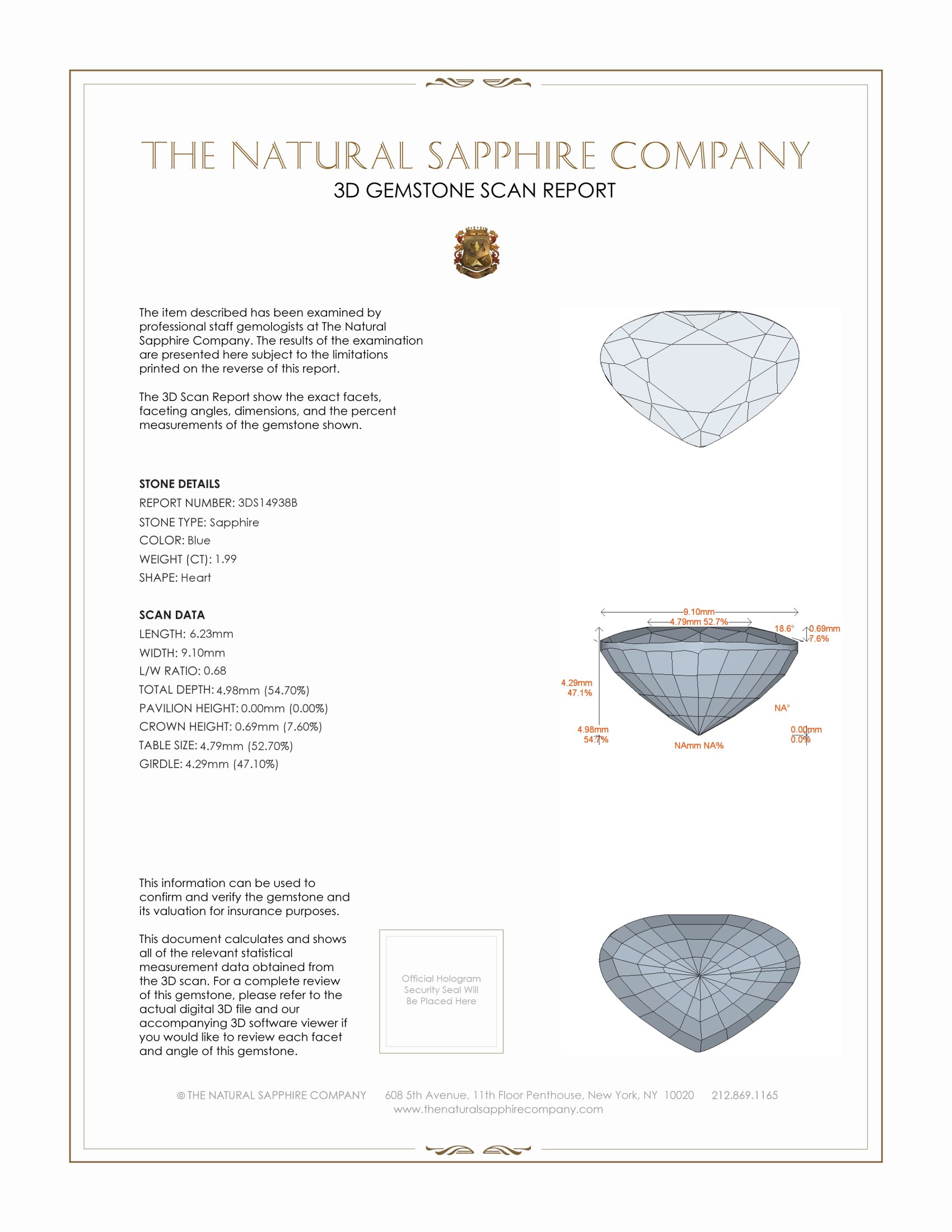 1.99 Ct. Blue Sapphire from Ceylon (Sri Lanka)