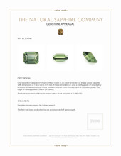 1.56 Ct. Green Sapphire from Ceylon (Sri Lanka) Appraisal