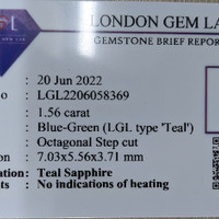 1.56 Ct. Green Sapphire from Ceylon (Sri Lanka) Scan Report