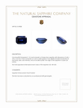 1.18 Ct. Blue Sapphire from Ceylon (Sri Lanka) Appraisal