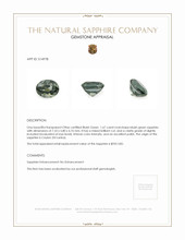 1.67 Ct. Bluish Green Sapphire from Ceylon (Sri Lanka) Appraisal