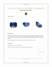 1.57 Ct. Blue Sapphire from Ceylon (Sri Lanka) Appraisal