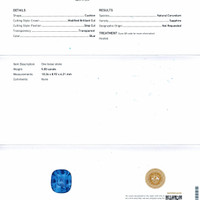 5.00 Ct. Blue Sapphire from Ceylon (Sri Lanka) Scan Report