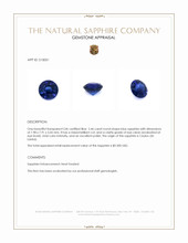 2.46 Ct. Blue Sapphire from Ceylon (Sri Lanka) Appraisal