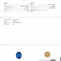 3.08 Ct. Blue Sapphire from Ceylon (Sri Lanka) Scan Report