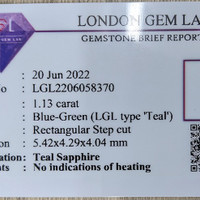 1.13 Ct. Sapphire from Ceylon (Sri Lanka) Scan Report
