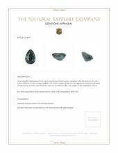 0.76 Ct. Bluish Green Sapphire from Africa Appraisal