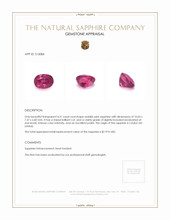 4.31 Ct. Reddish Pink Sapphire from Ceylon (Sri Lanka) Appraisal