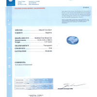 5.57 Ct. Blue Sapphire from Ceylon (Sri Lanka) Scan Report