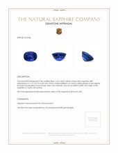 6.25 Ct. Blue Sapphire from Ceylon (Sri Lanka) Appraisal