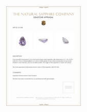 3.56 Ct. Violet Sapphire from Ceylon (Sri Lanka) Appraisal