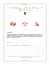 3.02 Ct. Padparadscha Sapphire from Madagascar Appraisal