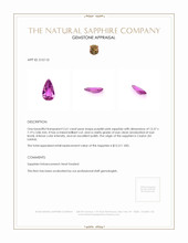 2.61 Ct. Purplish Pink Sapphire from Ceylon (Sri Lanka) Appraisal