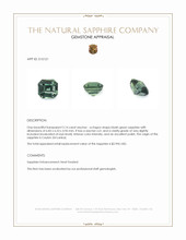 2.14 Ct. Bluish Green Sapphire from Ceylon (Sri Lanka) Appraisal