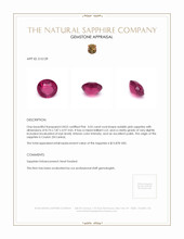 3.03 Ct. Reddish Pink Sapphire from Ceylon (Sri Lanka) Appraisal