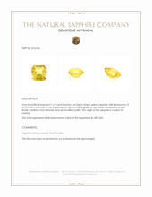 1.10 Ct. Yellow Sapphire from Ceylon (Sri Lanka) Appraisal