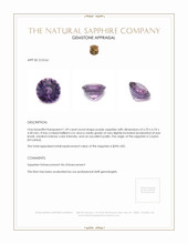 1.49 Ct. Purple Sapphire from Ceylon (Sri Lanka) Appraisal