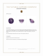 1.49 Ct. Purple Sapphire from Ceylon (Sri Lanka) Appraisal