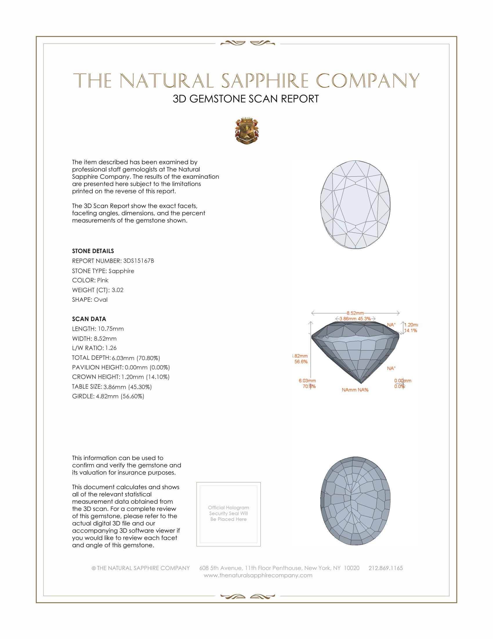 3.02 Ct. Pink Sapphire from Ceylon (Sri Lanka)