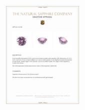 0.82 Ct. Purplish Pink Sapphire from Ceylon (Sri Lanka) Appraisal