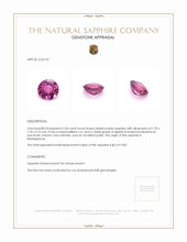 2.50 Ct. Purplish Pink Sapphire from Madagascar Appraisal