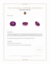 4.54 Ct. Purple Sapphire from Ceylon (Sri Lanka) Appraisal