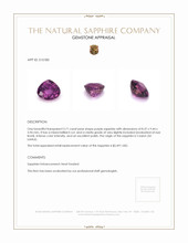 3.71 Ct. Purple Sapphire from Ceylon (Sri Lanka) Appraisal