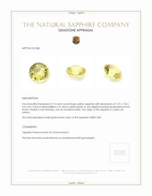 2.13 Ct. Yellow Sapphire from Ceylon (Sri Lanka) Appraisal