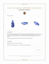 2.08 Ct. Blue Sapphire from Ceylon (Sri Lanka) Appraisal