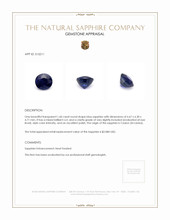 1.60 Ct. Blue Sapphire from Ceylon (Sri Lanka) Appraisal