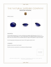 3.21 Ct. Blue Sapphire from Ceylon (Sri Lanka) Appraisal