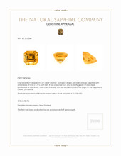 1.07 Ct. Yellowish Orange Sapphire from Ceylon (Sri Lanka) Appraisal