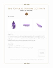 1.05 Ct. Purple Sapphire from Ceylon (Sri Lanka) Appraisal