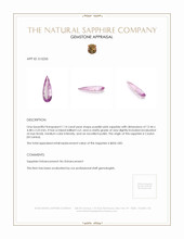 1.14 Ct. Purplish Pink Sapphire from Ceylon (Sri Lanka) Appraisal