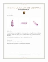 1.14 Ct. Purplish Pink Sapphire from Ceylon (Sri Lanka) Appraisal