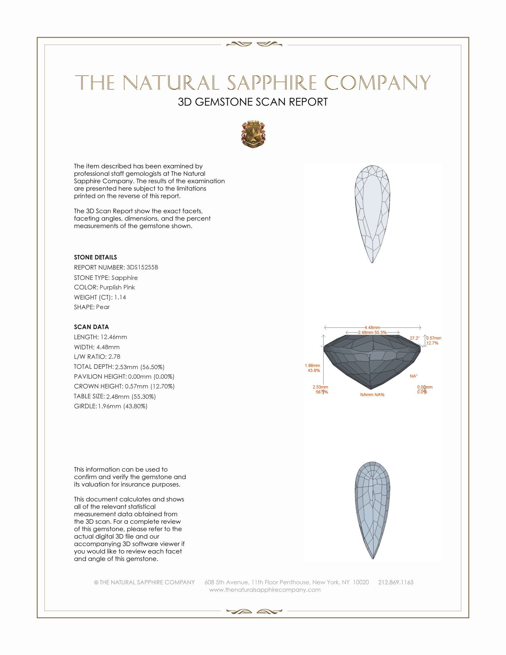 1.14 Ct. Purplish Pink Sapphire from Ceylon (Sri Lanka)