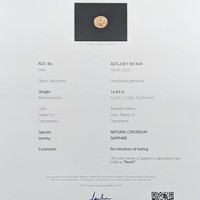 14.93 Ct. Peach Sapphire from Ceylon (Sri Lanka) Scan Report