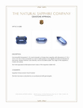 1.25 Ct. Blue Sapphire from Ceylon (Sri Lanka) Appraisal