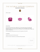 3.52 Ct. Pink Sapphire from Madagascar Appraisal