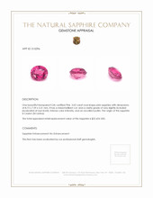 3.02 Ct. Pink Sapphire from Ceylon (Sri Lanka) Appraisal