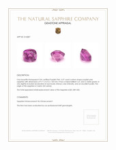 5.47 Ct. Purplish Pink Sapphire from Ceylon (Sri Lanka) Appraisal