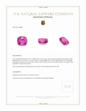 4.03 Ct. Purplish Pink Sapphire from Ceylon (Sri Lanka) Appraisal