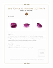 3.00 Ct. Pinkish Purple Sapphire from Ceylon (Sri Lanka) Appraisal