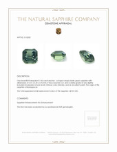 1.06 Ct. Bluish Green Sapphire from Madagascar Appraisal