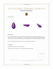1.03 Ct. Pinkish Purple Sapphire from Tanzania Appraisal
